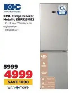 HiFi Corp KIC Fridge Freezer Metallic KBF525ME2 offer