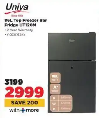 HiFi Corp Univa Top Freezer Bar Fridge UT120M offer