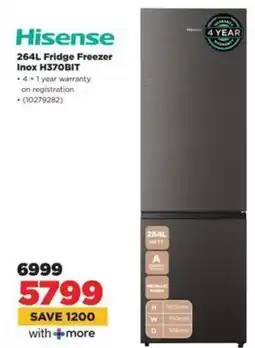 HiFi Corp Hisense Fridge Freezer Inox H370BIT offer