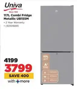 HiFi Corp Univa Combi Fridge Metallic UB155M offer