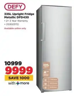 HiFi Corp DEFY Upright Fridge Metallic DFD430 offer