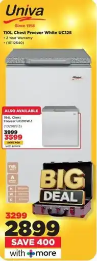 HiFi Corp Univa Chest Freezer White UC125 offer