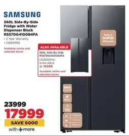 HiFi Corp SAMSUNG Side-By-Side Fridge with Water Dispenser Black offer