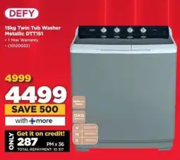 HiFi Corp DEFY Twin Tub Washer Metallic offer