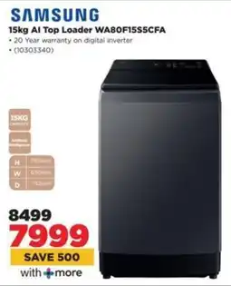 HiFi Corp SAMSUNG AI Top Loader WA80F15S5CFA offer