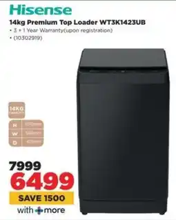 HiFi Corp Hisense Premium Top Loader WT3K1423UB offer