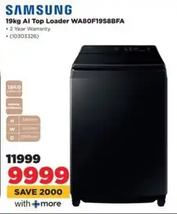 HiFi Corp SAMSUNG AI Top Loader WA80F19S8BFA offer