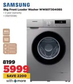 HiFi Corp SAMSUNG Front Loader Washer WW80T3040BS offer