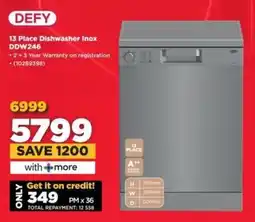 HiFi Corp DEFY 13 Place Dishwasher Inox DDW246 offer