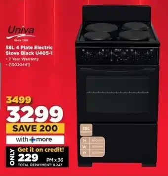 HiFi Corp Univa 4 Plate Electric Stove Black U405-1 offer