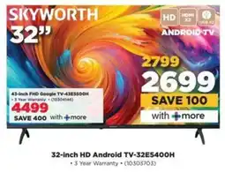 HiFi Corp SKYWORTH 32-inch HD Android TV-32E5400H offer