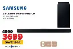 HiFi Corp SAMSUNG 3.1 Channel Soundbar B650D offer