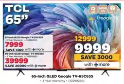 HiFi Corp TCL 65-Inch QLED Google TV-65C655 offer