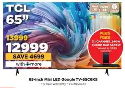 HiFi Corp TCL 65-Inch Mini LED Google TV-65C6KS offer