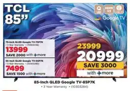 HiFi Corp TCL 85-Inch QLED Google TV-85P7K offer