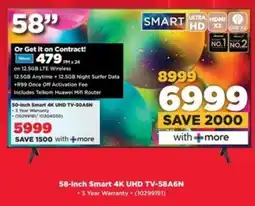 HiFi Corp Hisense 58-inch Smart 4K UHD TV-58A6N offer