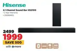 HiFi Corp Hisense 2.1 Channel Sound Bar HS2100 offer