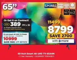HiFi Corp Hisense 65-inch Smart 4K UHD TV-65A6N offer