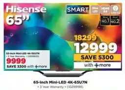 HiFi Corp Hisense 65-inch Mini-LED 4K-65U7N offer