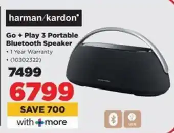 HiFi Corp Harman/ Kardon Go + Play 3 Portable Bluetooth Speaker offer