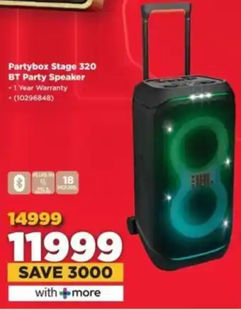 HiFi Corp JBL Partybox Stage 320 BT Party Speaker offer