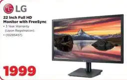 HiFi Corp LG 22 Inch Full HD Monitor with FreeSync offer