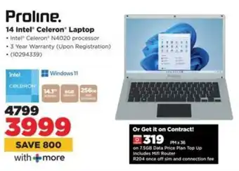 HiFi Corp Proline 14 Intel Celeron Laptop offer