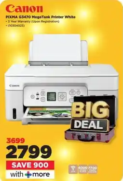 HiFi Corp Canon PIXMA G3470 MegaTank Printer White offer