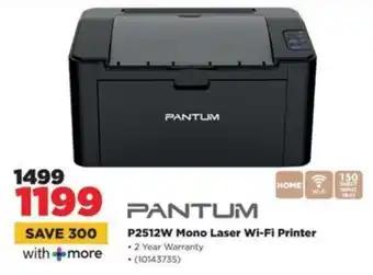 HiFi Corp PANTUM P2512W Mono Laser Wi-Fi Printer offer