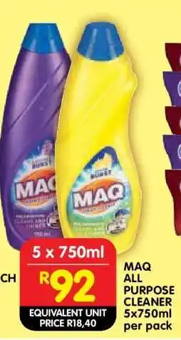 Shoprite MAQ ALL PURPOSE CLEANER 5x750ml per pack offer