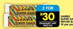 Shoprite Garbie Super Saver Refuse Bags offer
