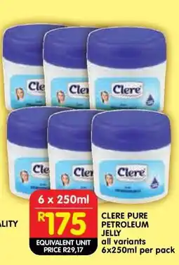 Shoprite CLERE PURE PETROLEUM JELLY offer