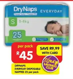 Shoprite DRYNAPS EVERYDAY DISPOSABLE NAPPIES 25 per pack offer