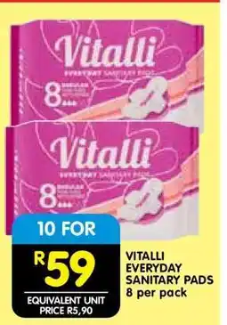 Shoprite VITALLI EVERYDAY SANITARY PADS offer