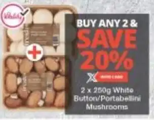 Checkers White Button/ Portabellini Mushrooms offer