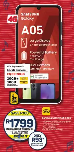 Pick n Pay Hypermarket Samsung Galaxy A05 64GB offer