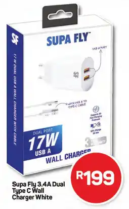 Pick n Pay Hypermarket Supa Fly 3.4A Dual Type C Wall Charger White offer
