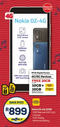 Pick n Pay Hypermarket Nokia 02-4G 32GB offer
