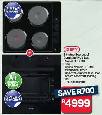 Pick n Pay Hypermarket DEFY Slimline Eye Level Oven and Hob Set offer