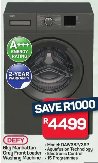 Pick n Pay Hypermarket DEFY Manhattan Grey Front Loader Washing Machine offer