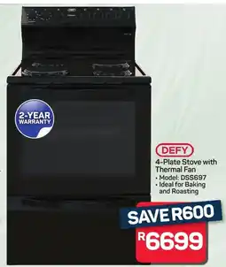 Pick n Pay Hypermarket DEFY 4-Plate Stove with Thermal Fan offer