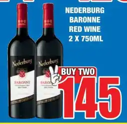 Boxer Nederburg Baronne Red Wine 2 x 750ml offer