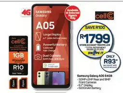 Pick n Pay Samsung Galaxy A05 64GB offer