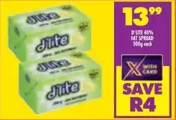 Shoprite D'lite 40% fat spread offer