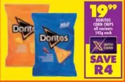 Shoprite Doritos corn chips all variants offer