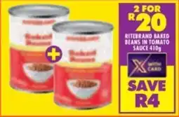 Shoprite Ritebrand baked beans in tomato sauce offer