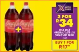Shoprite Coca-cola original taste less sugar soft drink offer