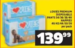 Shoprite Lovies premium disposable pants/ nappies offer