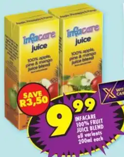 Shoprite Infacare 100% fruit juice blend all variants offer
