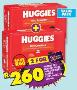 Shoprite Huggies dry comfort value pack disposable nappies offer